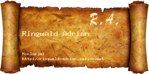 Ringwald Adrián névjegykártya